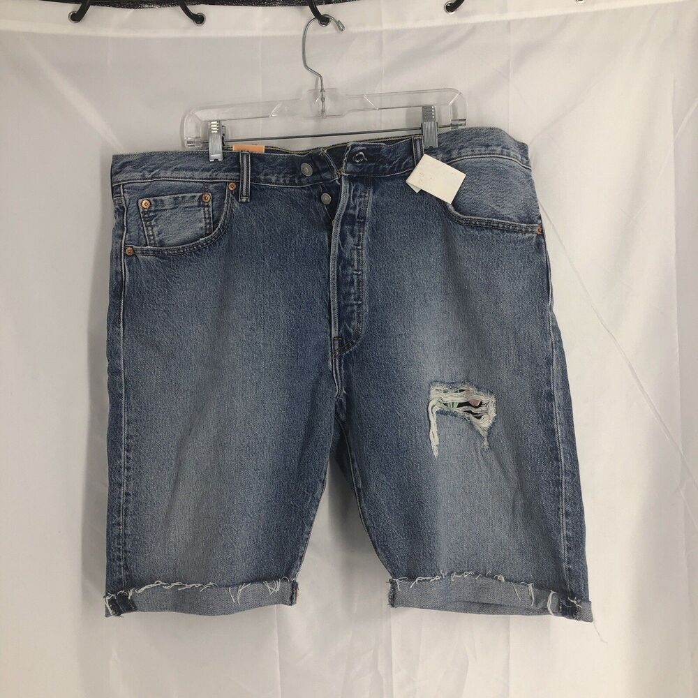 Women's Levis 501 Button Fly Shorts High Rise Mid-Thigh Jean Shorts 40W